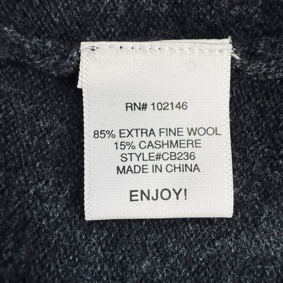 Wool Cashmere S/M Gray Cowl Drape Sweater Dress Stretch Minimalist Luxury Office - Picture 7 of 8